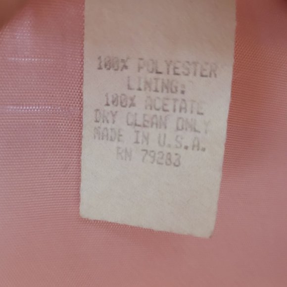 Formal Skirt Top Set 2 Pieces Pink Ruffle Polyester Acetate Bling Vintage 80s Al - Picture 12 of 12